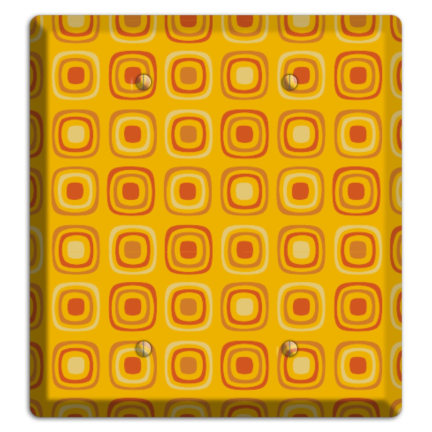 Multi Orange Red Retro Squares 2 Blank Wallplate