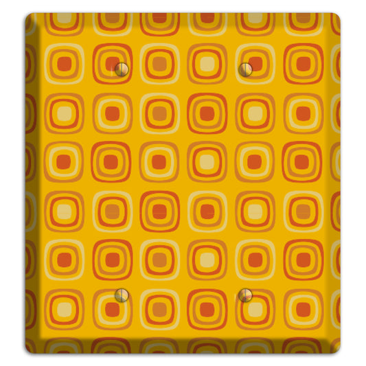 Multi Orange Red Retro Squares 2 Blank Wallplate