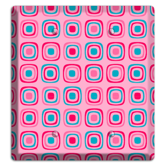 Pink and Blue Rounded Squares 2 Blank Wallplate