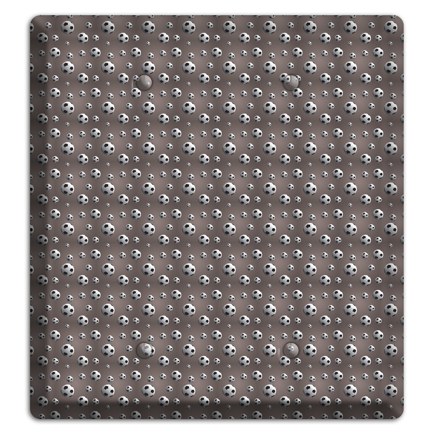 Grey with Soccer Balls 2 Blank Wallplate