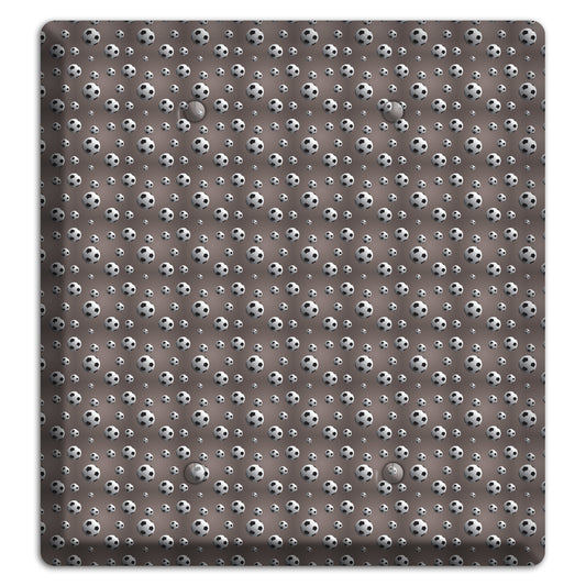 Grey with Soccer Balls 2 Blank Wallplate