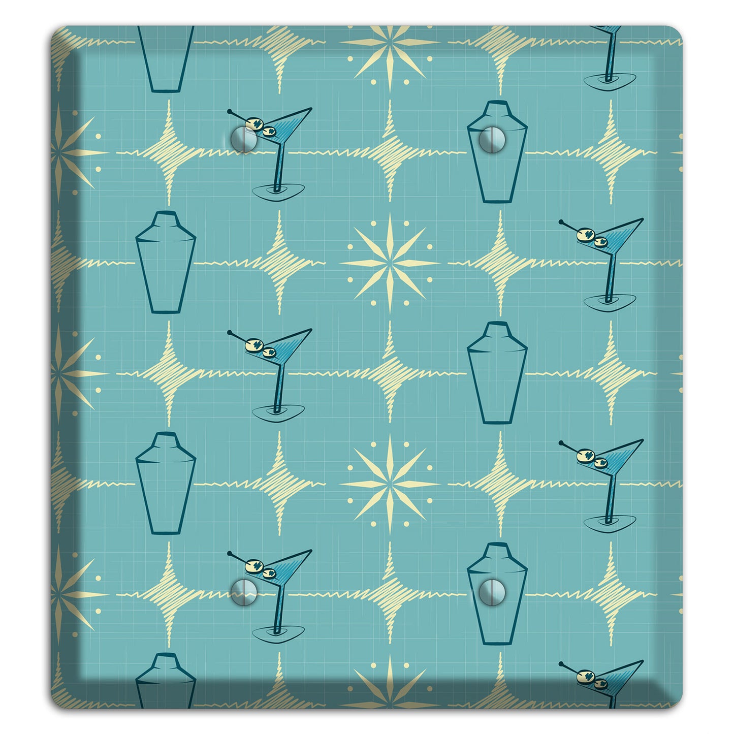 Blue Shaker and Martini 2 Blank Wallplate