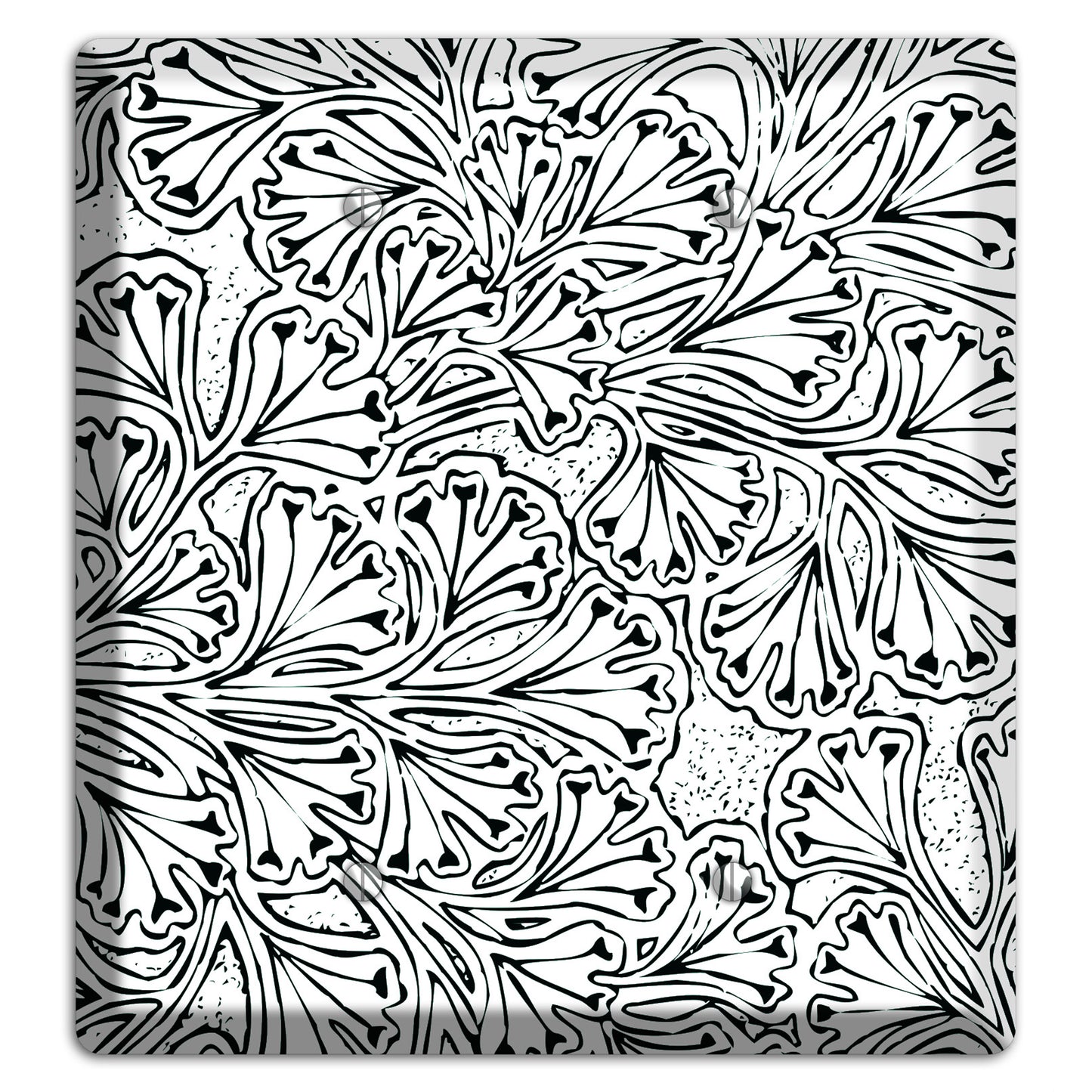 Deco Olive Interlocking Floral 2 Blank Wallplate