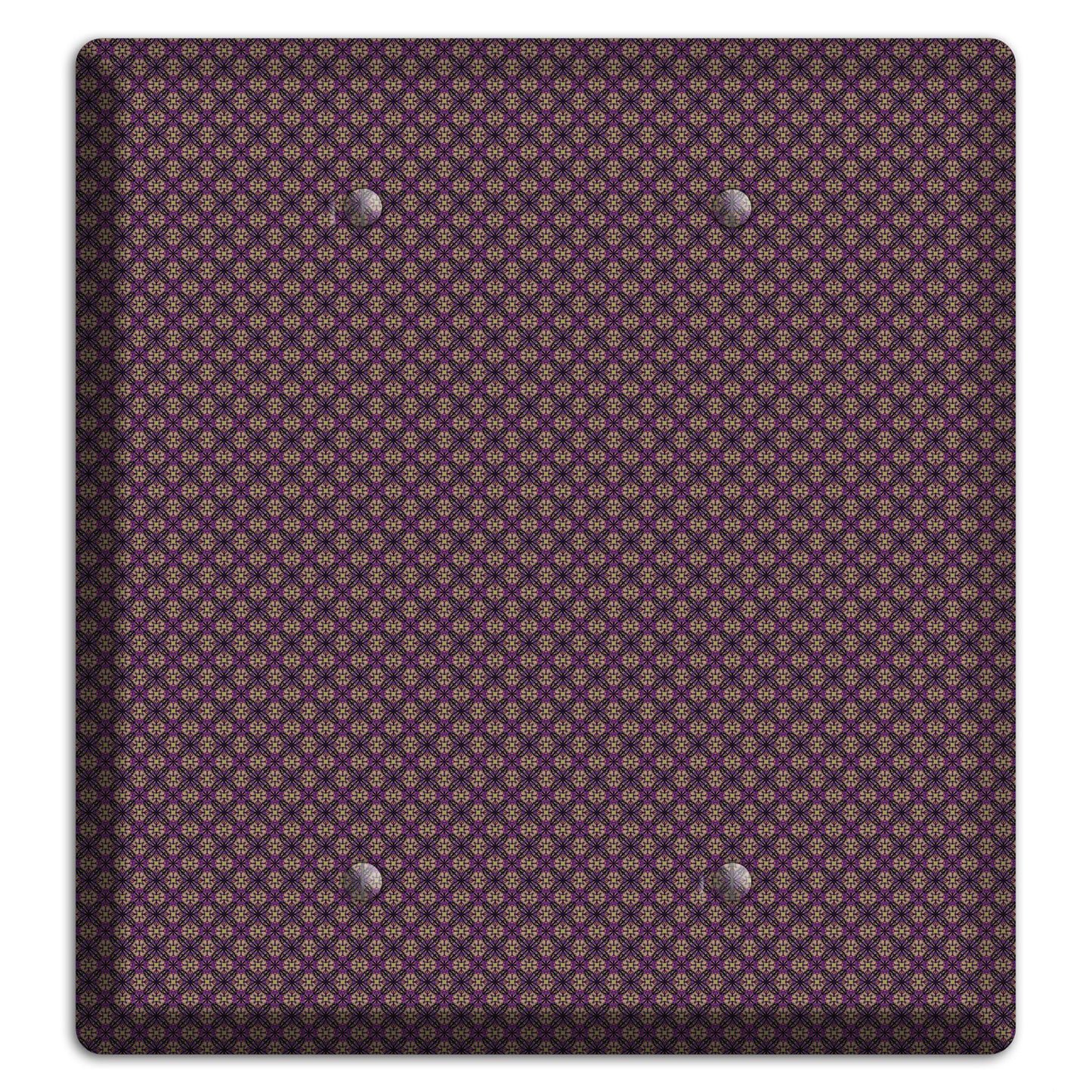 Brown and Purple Tiny Arabesque 2 Blank Wallplate