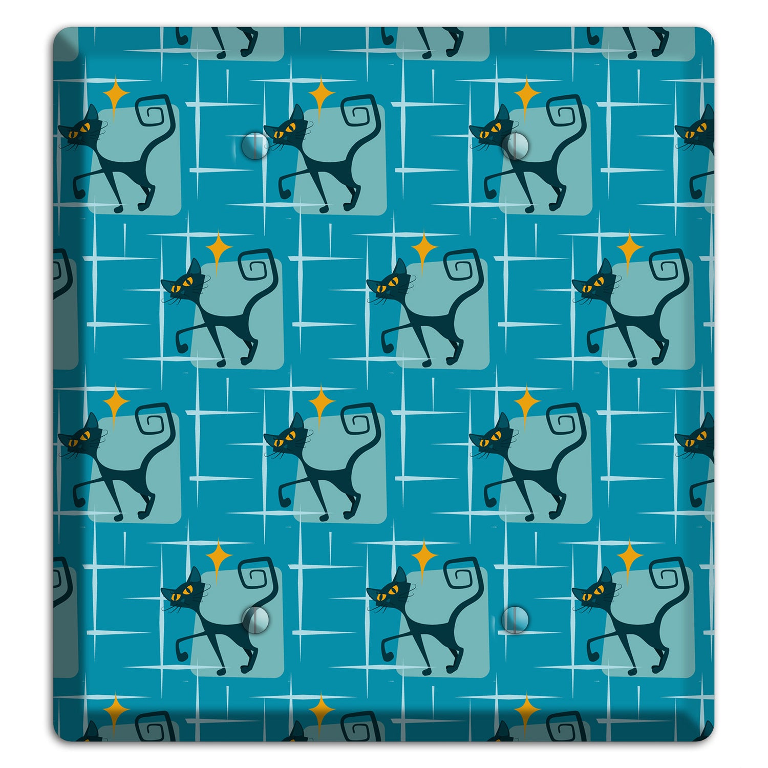 Teal Kitties 2 Blank Wallplate