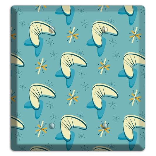 Yellow and Blue Boomerang 2 Blank Wallplate