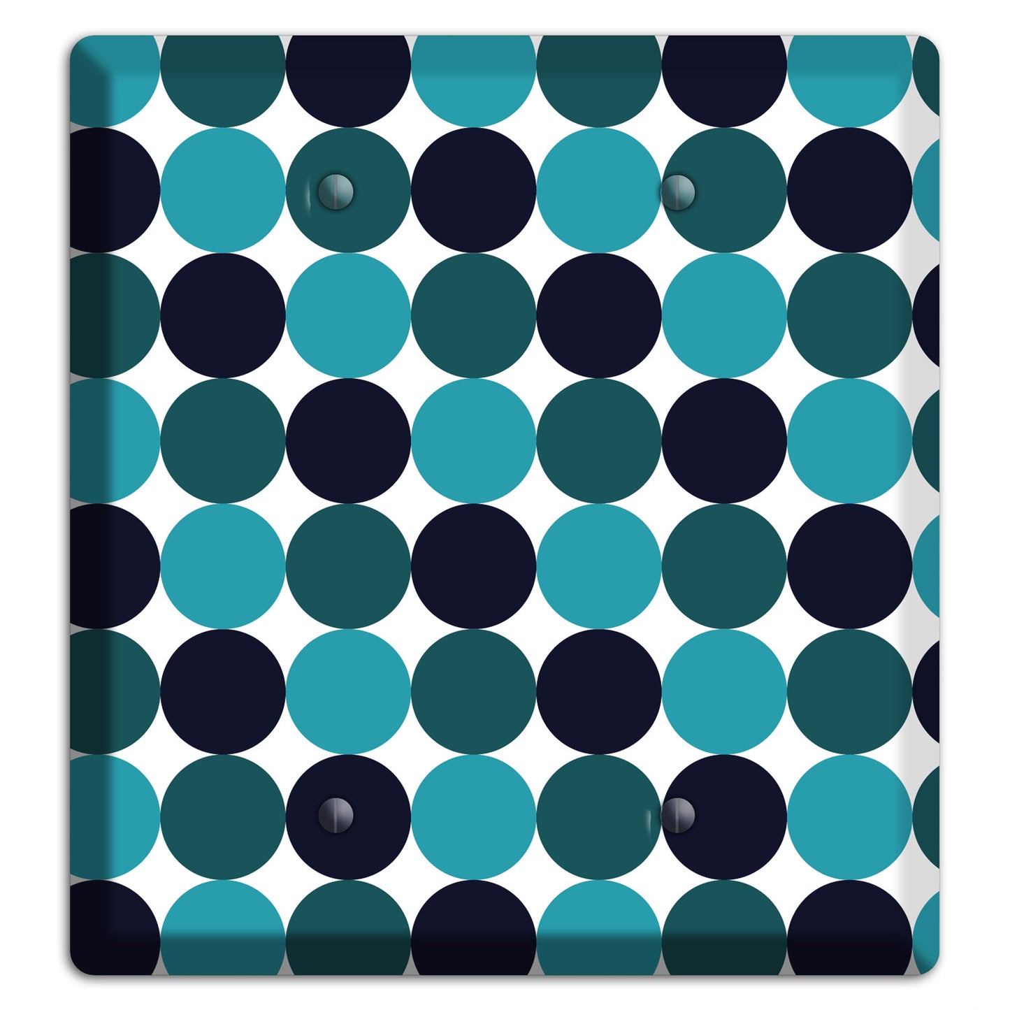 Multi Aqua Tiled Dots 2 Blank Wallplate