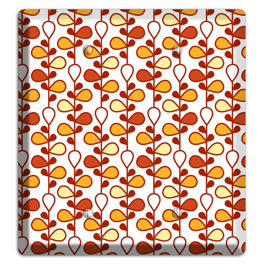 White with Red and Orange Drop and Vine 2 Blank Wallplate