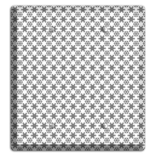 Grey Snowflakes 2 Blank Wallplate