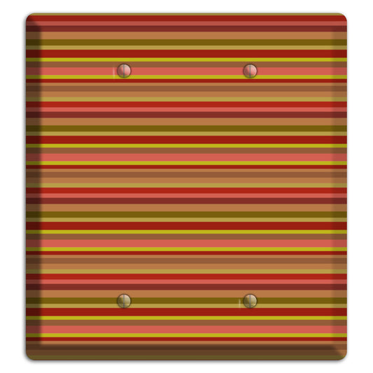 Multi Red Horizontal Stripes 2 Blank Wallplate