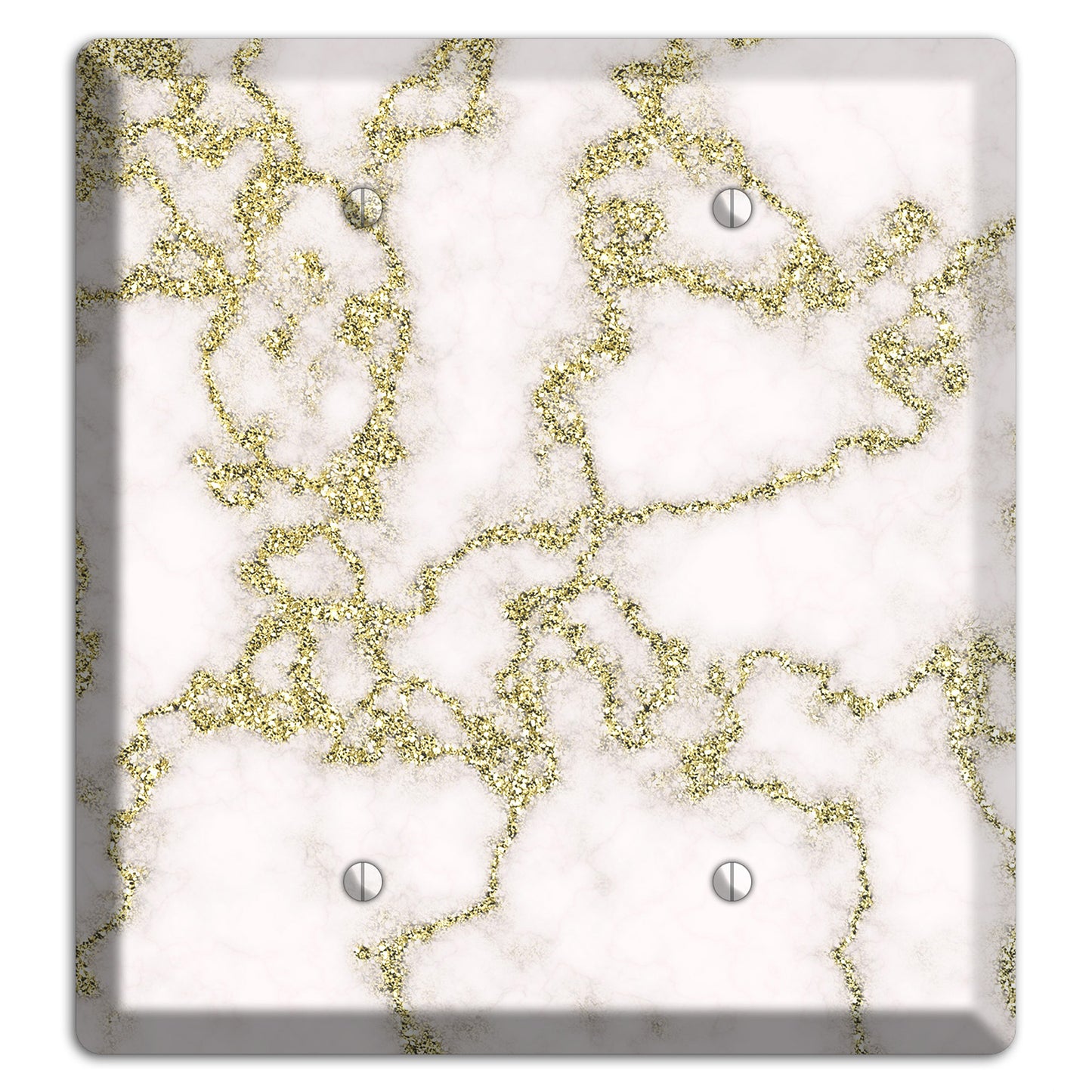 White and Gold Marble Shatter 2 Blank Wallplate