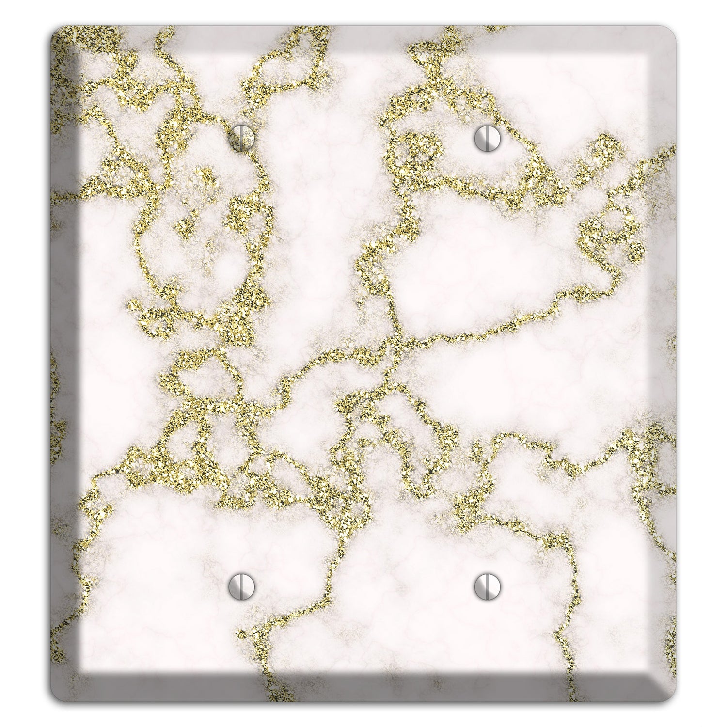 White and Gold Marble Shatter 2 Blank Wallplate