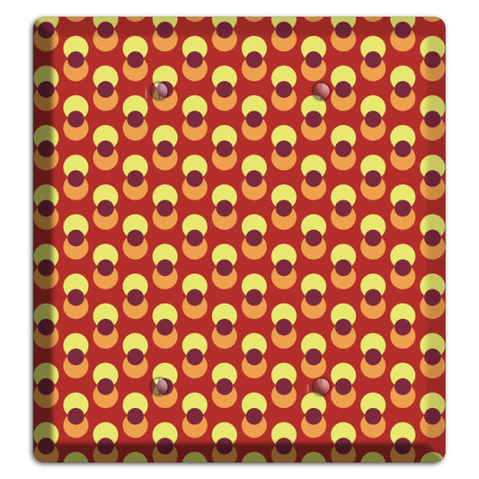 Red Yellow Coral Overlain Dots 2 Blank Wallplate