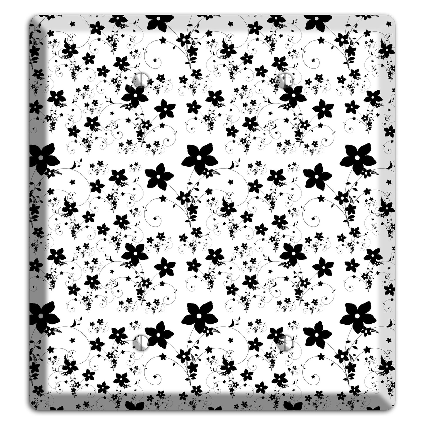 Black and White Flowers 2 Blank Wallplate