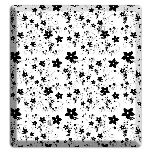 Black and White Flowers 2 Blank Wallplate