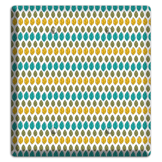 Turquoise Multi Olive Leaf Contour 2 Blank Wallplate