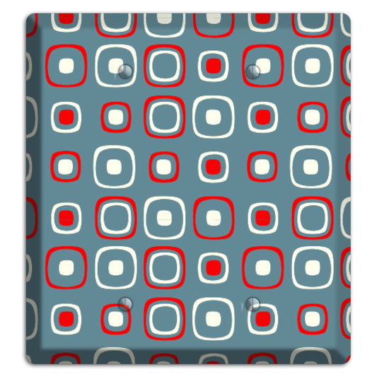 Blue and Red Rounded Squares 2 Blank Wallplate