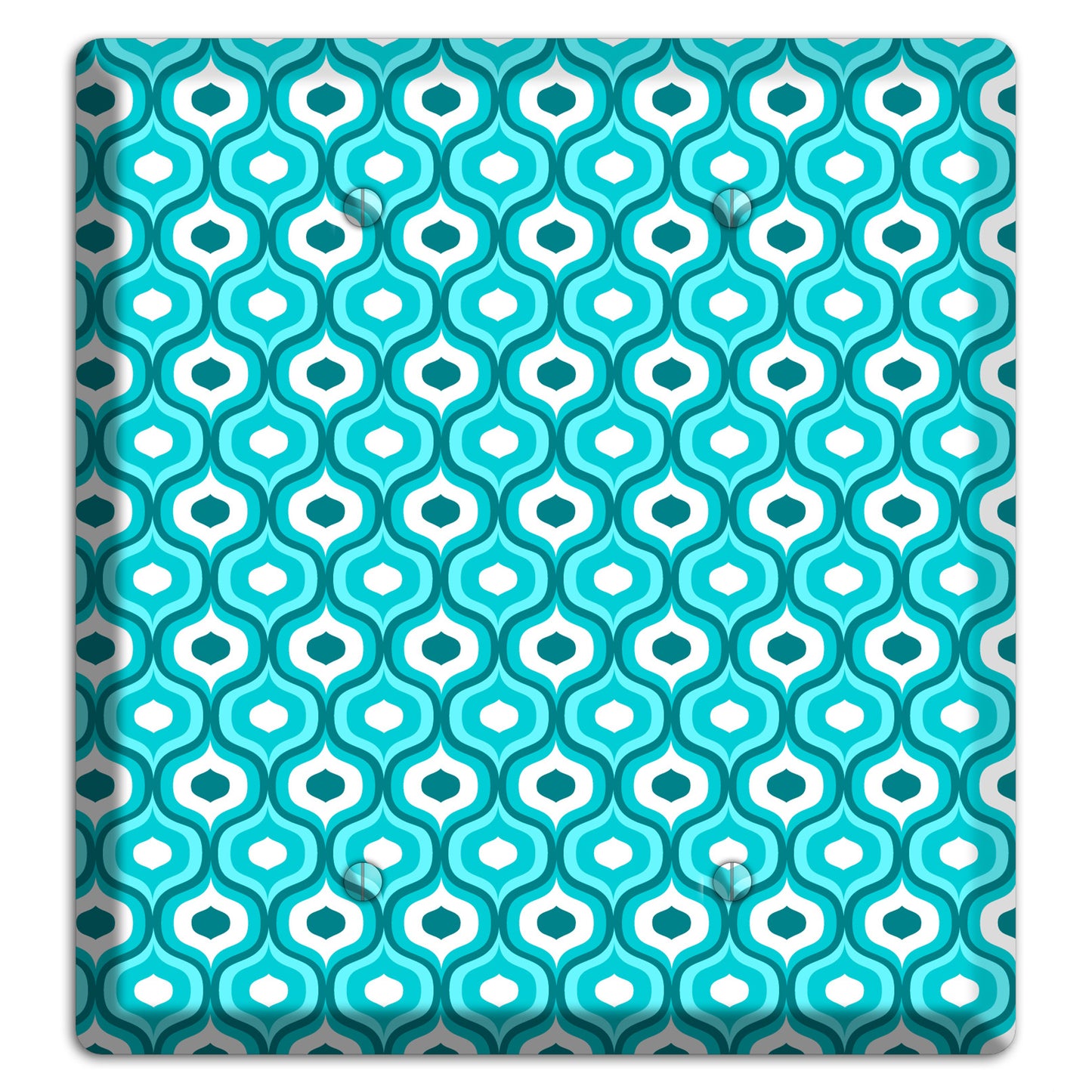 Multi Turquoise Double Scallop 2 2 Blank Wallplate