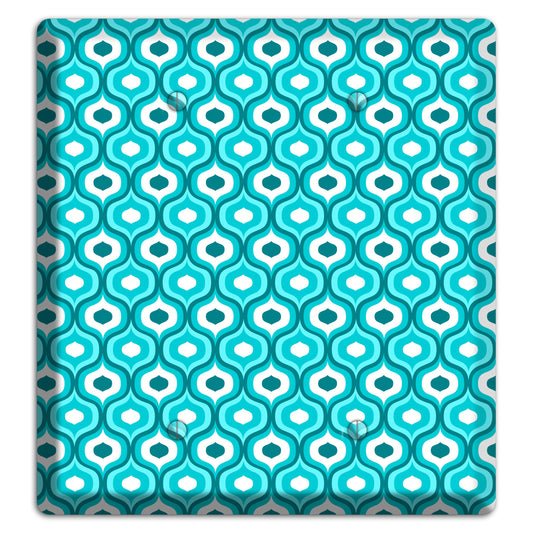 Multi Turquoise Double Scallop 2 2 Blank Wallplate