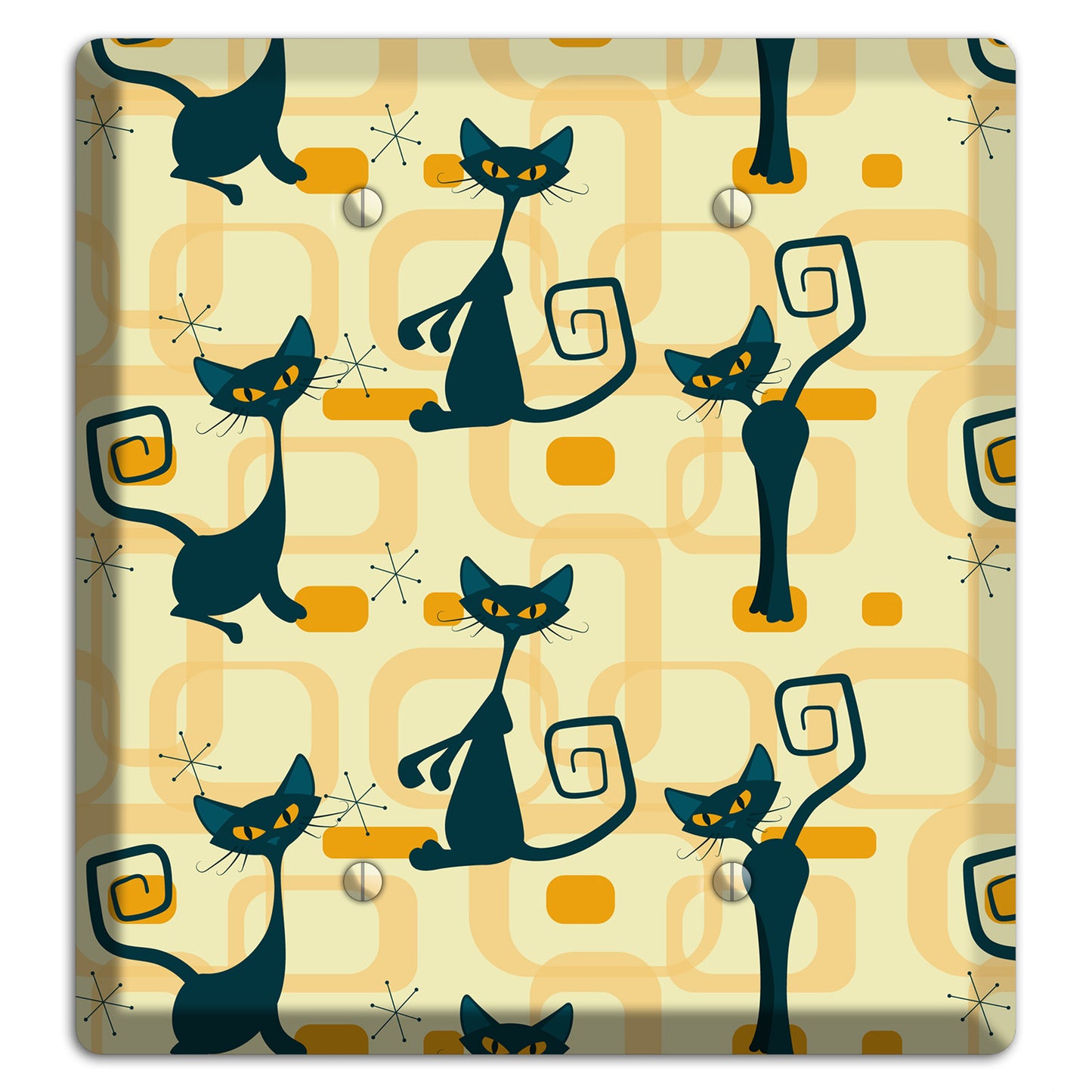 Navy Kitties 2 Blank Wallplate