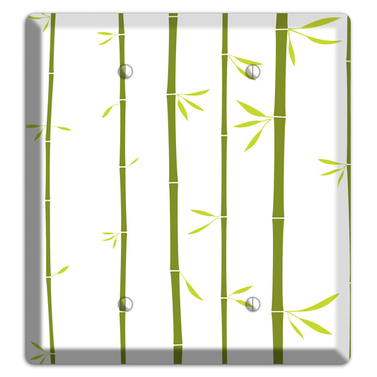 Green And White Bamboo 2 Blank Wallplate