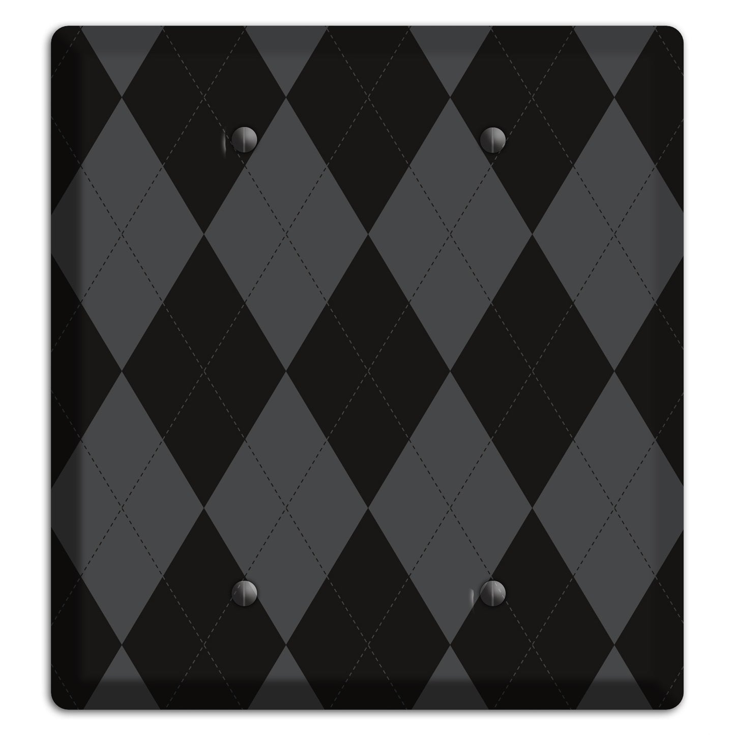 Black and Grey Argyle 2 Blank Wallplate