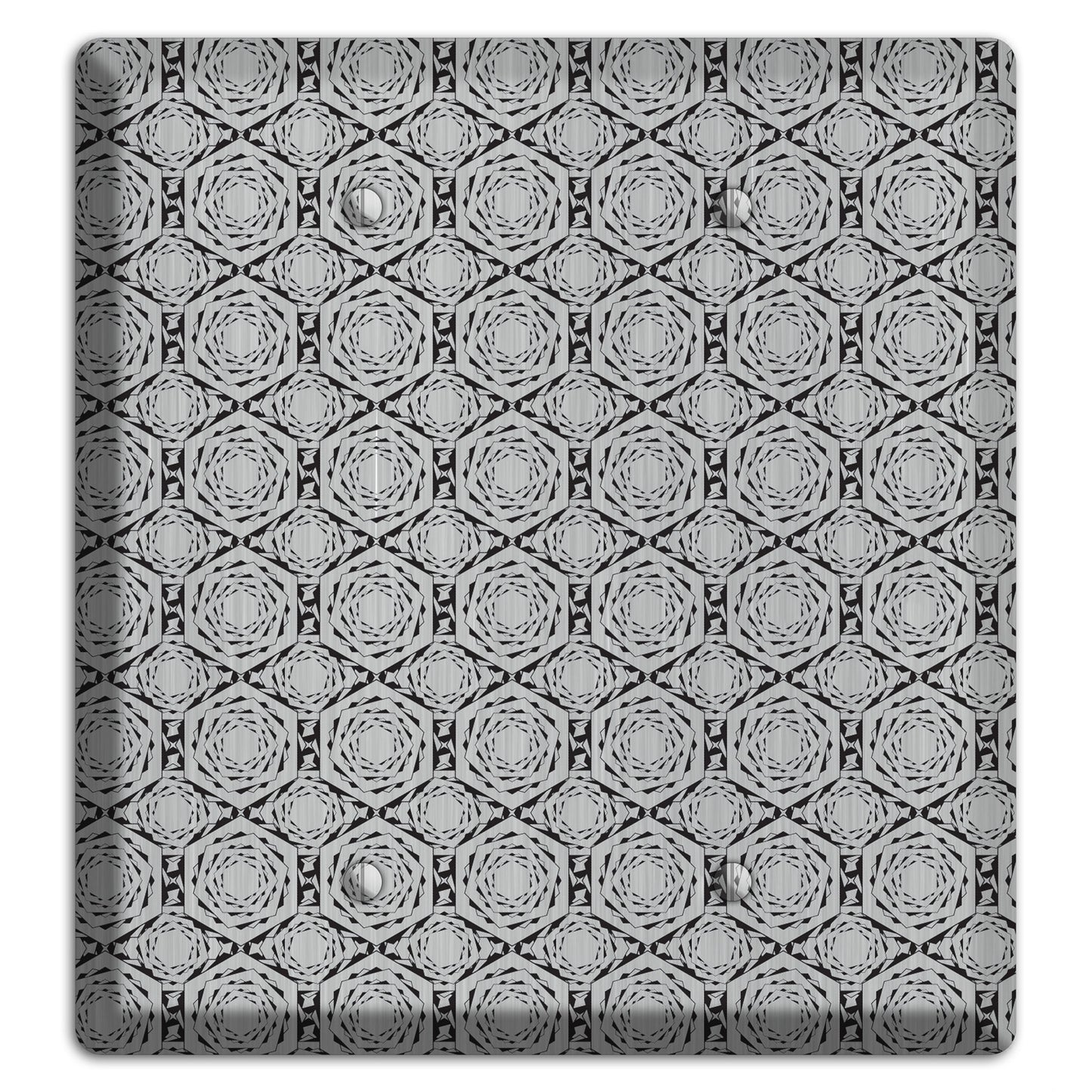 Overly Hexagon Rotation  Stainless 2 Blank Wallplate