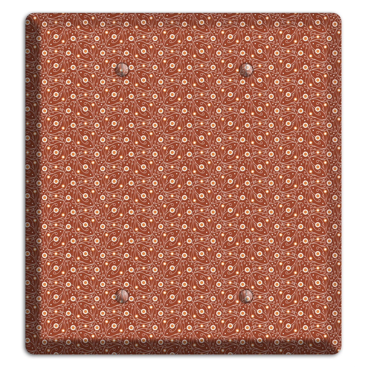 Tiny Brown Vine Floral 2 Blank Wallplate