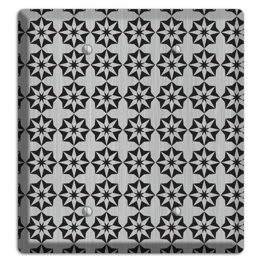 Stainless with Black Foulard 2 Blank Wallplate