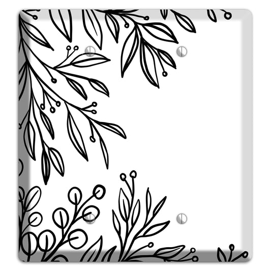 Hand-Drawn Floral 1 2 Blank Wallplate