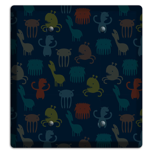 Silly Monsters Black 2 Blank Wallplate