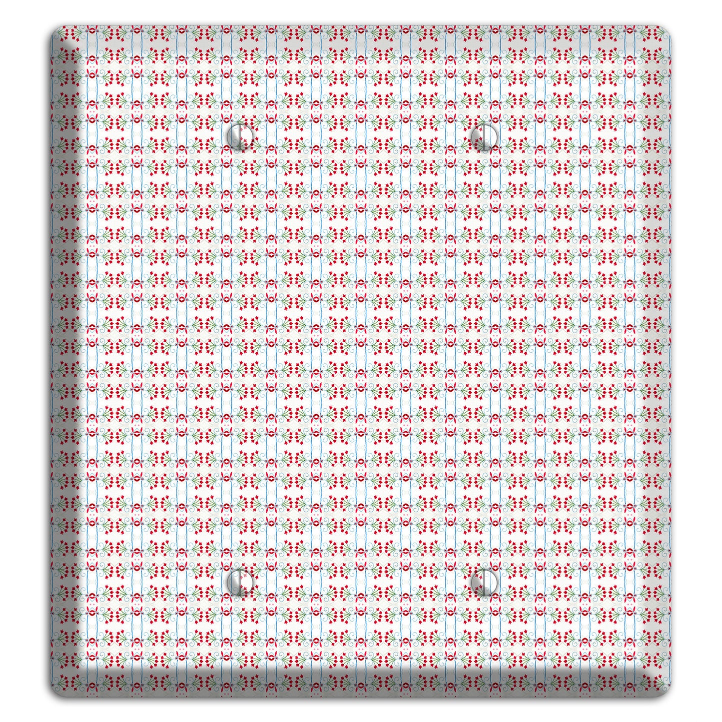 White with Red Blue Tapestry 2 Blank Wallplate