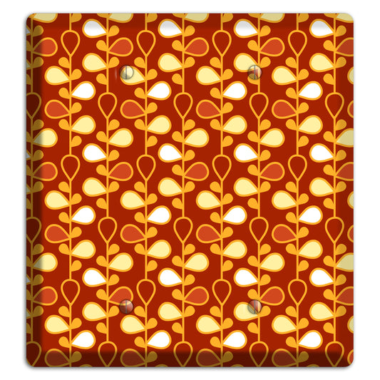 Red with Orange and Yellow Drop and Vine 2 Blank Wallplate