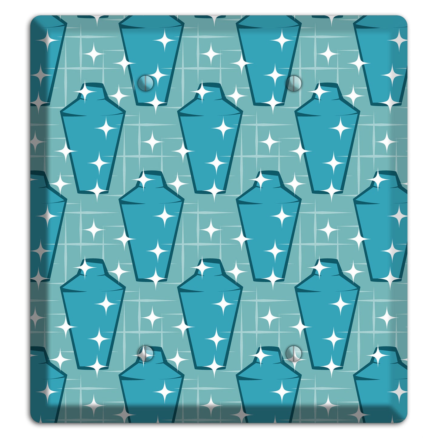 Blue and Teal Shaker 2 Blank Wallplate