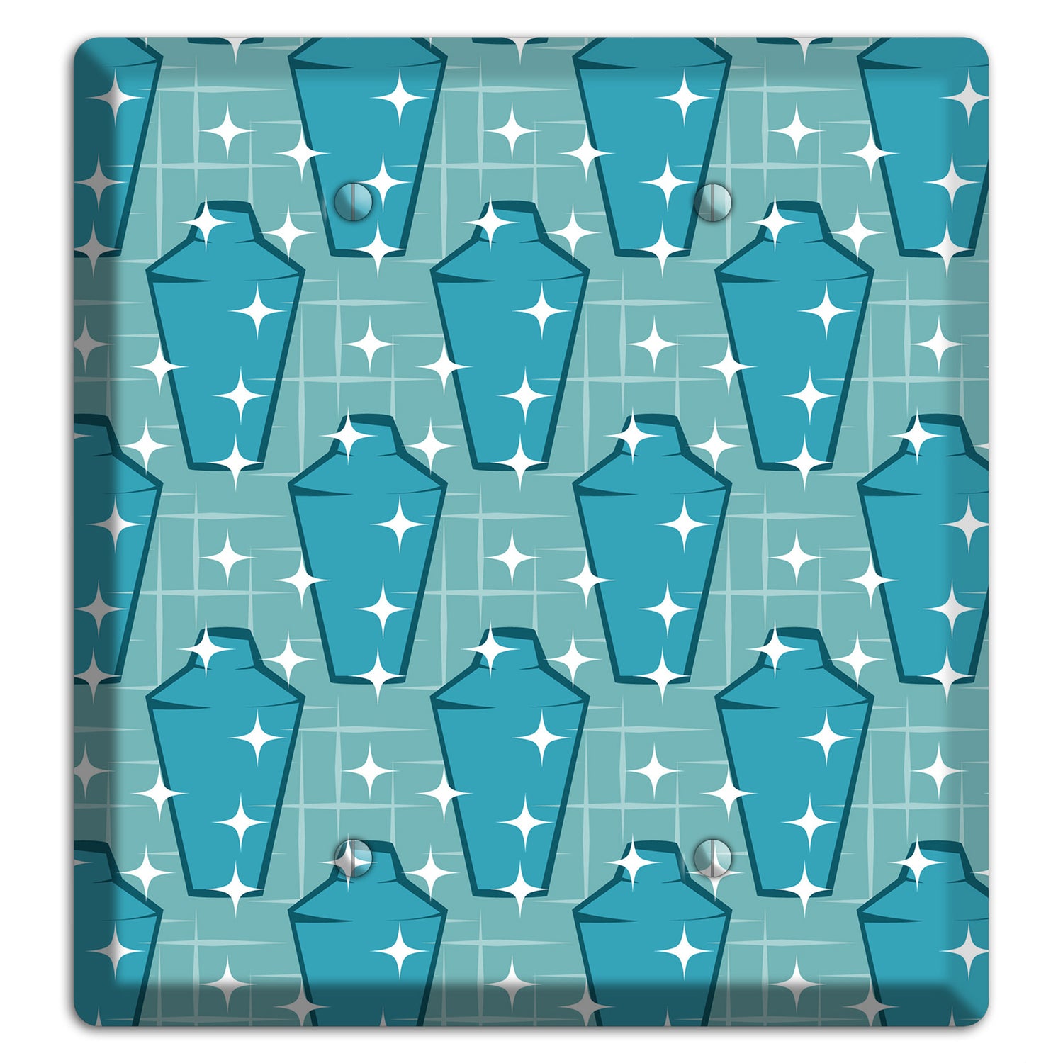 Blue and Teal Shaker 2 Blank Wallplate