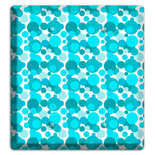 Multi Turquoise Bubble Dots 2 Blank Wallplate