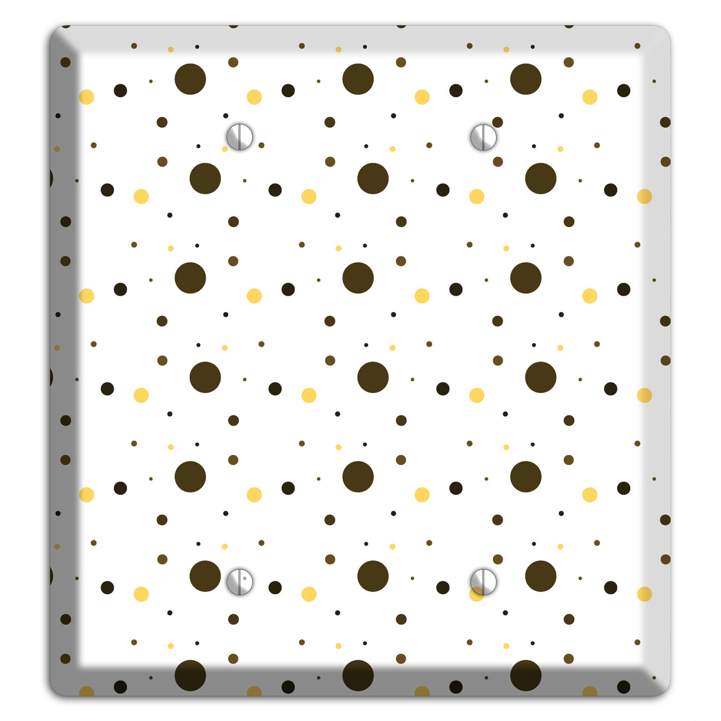 White with Black and Yellow Tiny Dots 2 Blank Wallplate