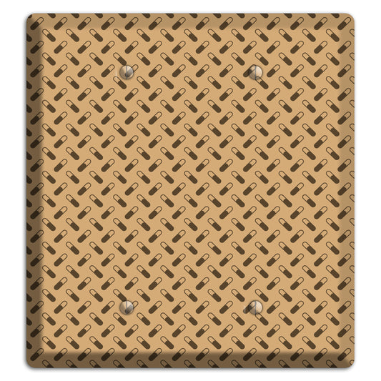 Beige with Brown Motif 2 Blank Wallplate