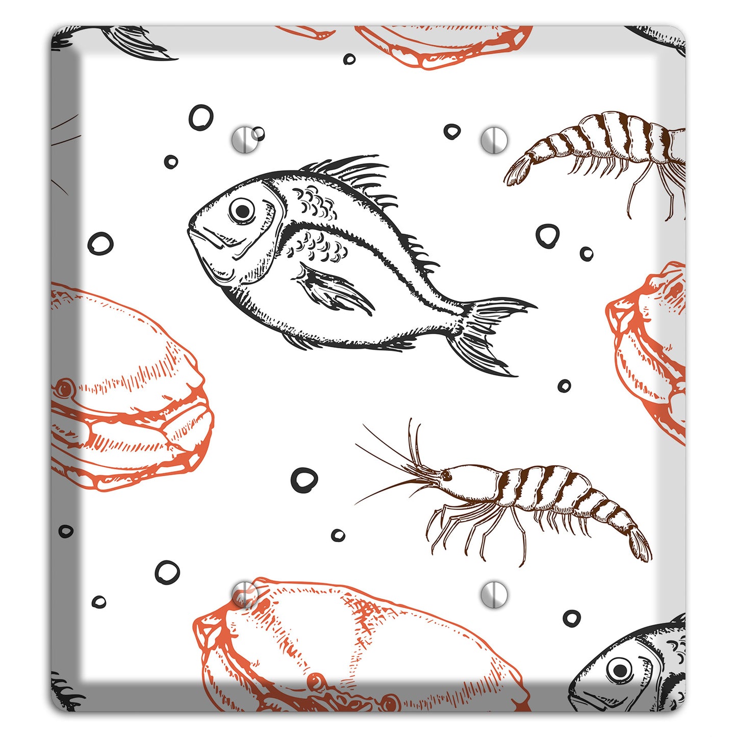 Mixed Sea Life Style 3 2 Blank Wallplate