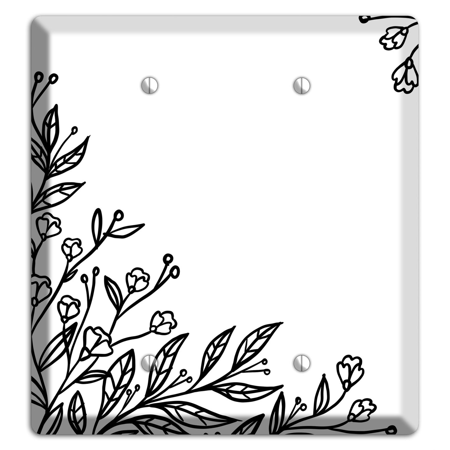 Hand-Drawn Floral 2 2 Blank Wallplate