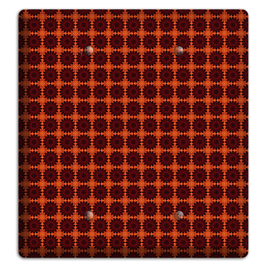 Red with Tiled Maroon Foulard 2 Blank Wallplate