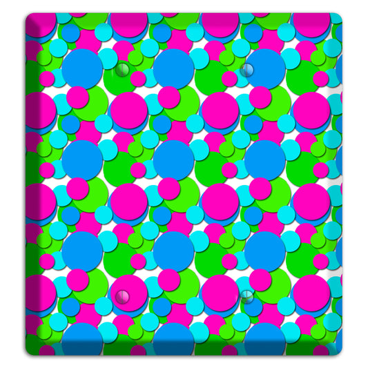 Fuschia Lime Blue Bubble Dots 2 Blank Wallplate