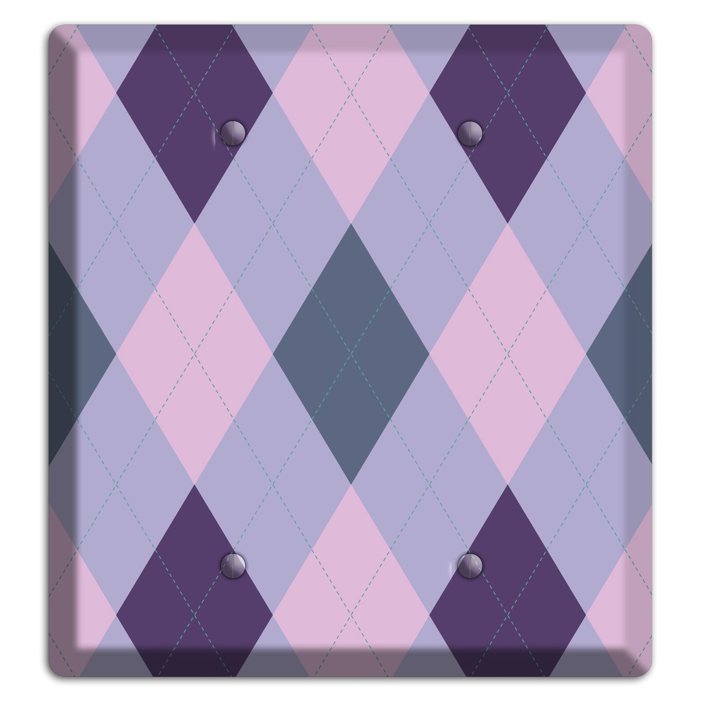 Lilac Argyle 2 Blank Wallplate