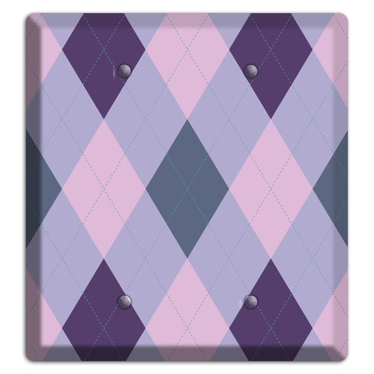 Lilac Argyle 2 Blank Wallplate