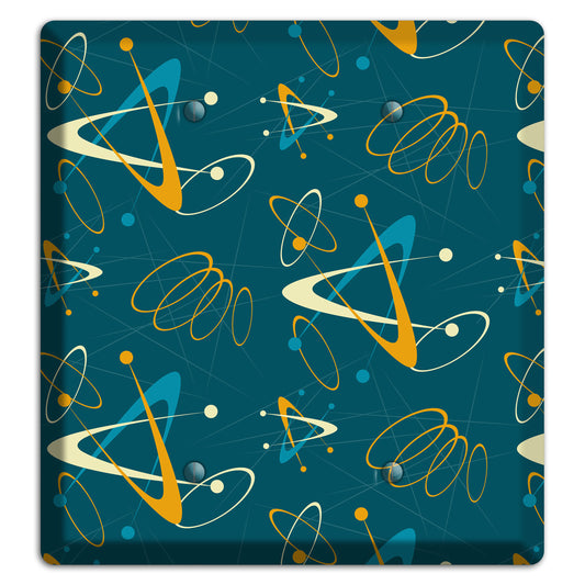 Mustard and Blue Atomic 2 Blank Wallplate