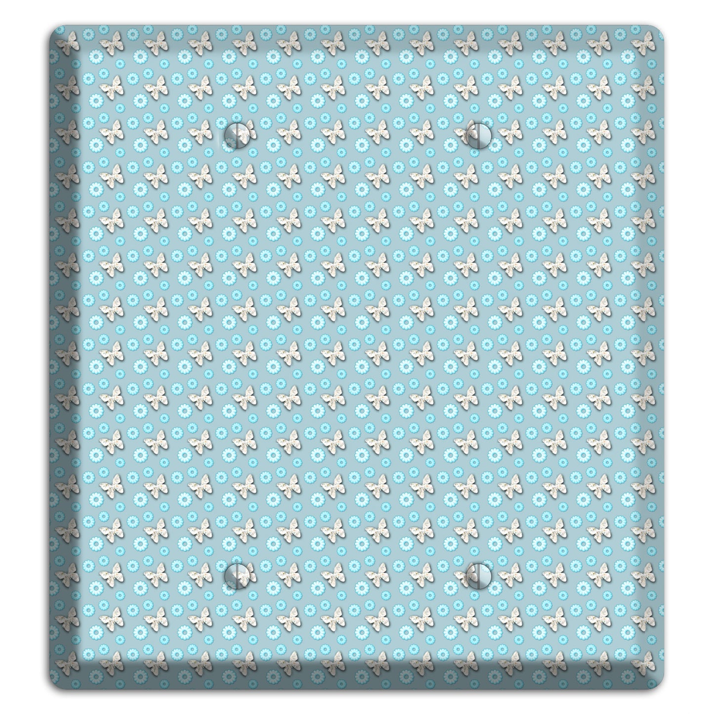 Blue with Butterflies 2 Blank Wallplate