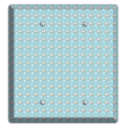 Blue with Butterflies 2 Blank Wallplate