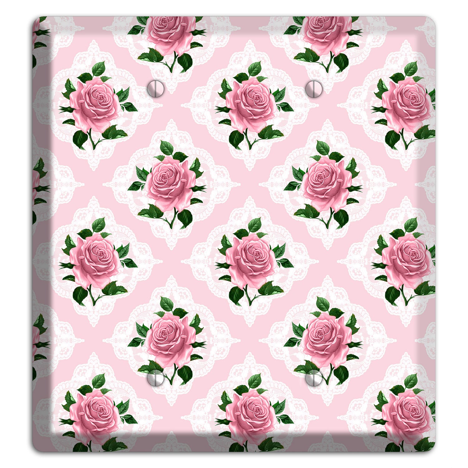 Pink Rose Doily 2 Blank Wallplate