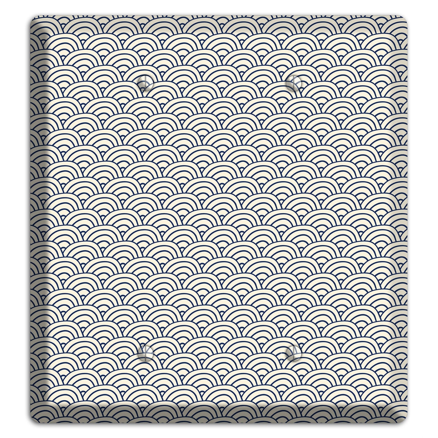 Beige Scallop Print 2 Blank Wallplate