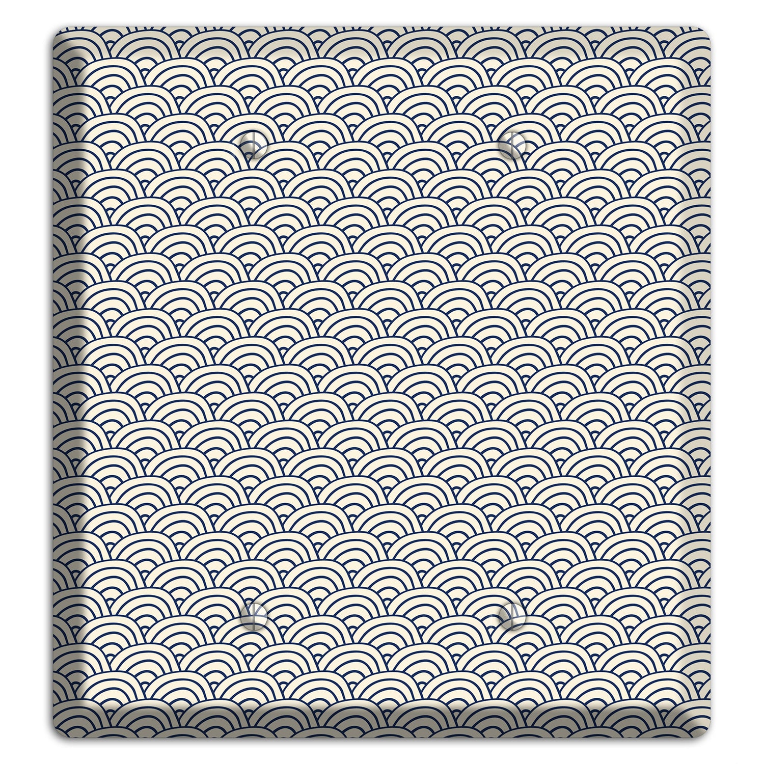 Beige Scallop Print 2 Blank Wallplate